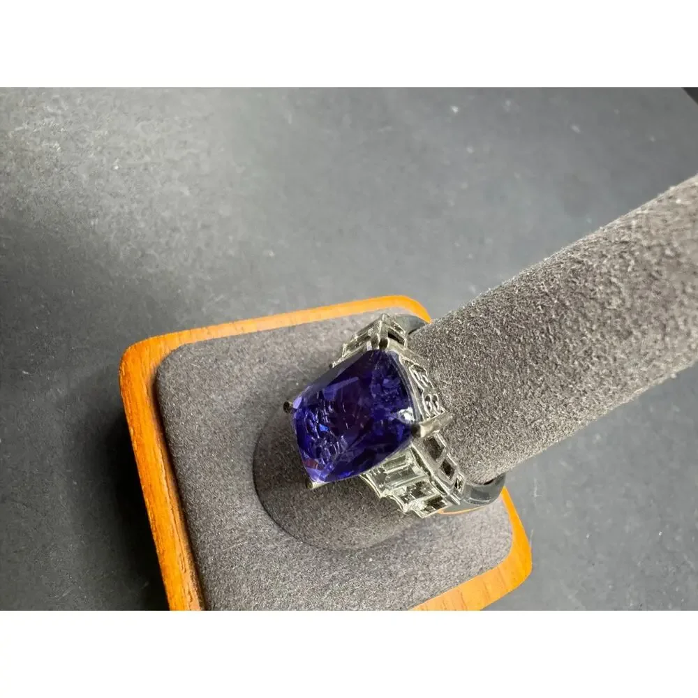 STS Chuck Clemency Sterling Silver 925 Sapphire & White Topaz Ring Sz 10